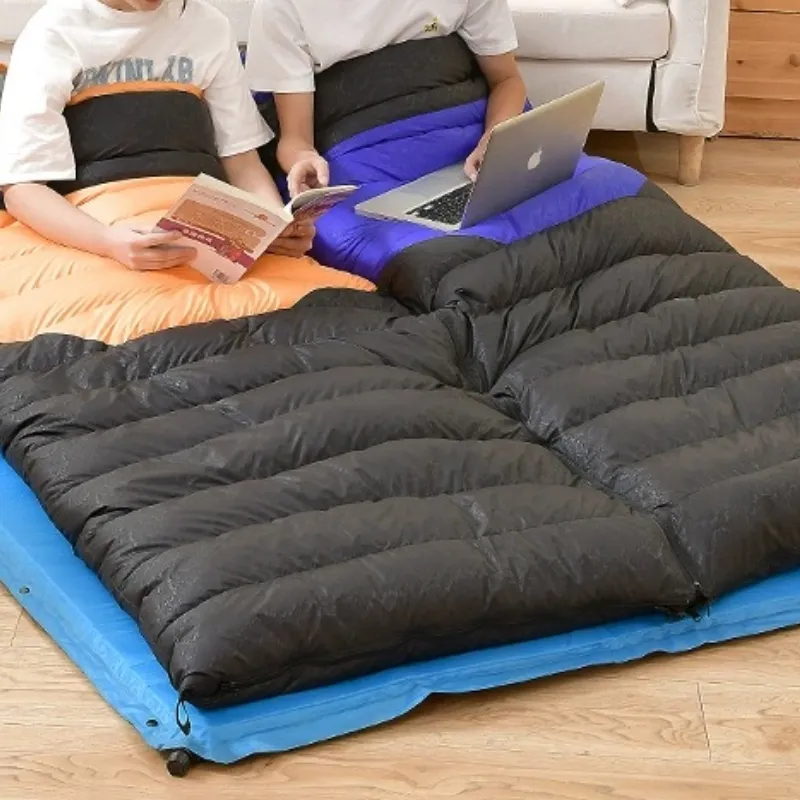 Double layer sleeping bag waterproof cold weather mummy sleeping bag for adults