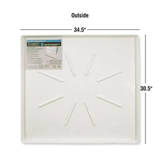 Everbilt 29 in. x 33 in. Low Profile Washing Machine Drain Pan in White 98244