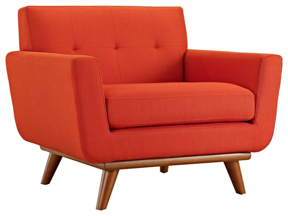 Giselle Atomic Red 2 Piece Armchair and Ottoman   Midcentury   Armchairs And Accent Chairs   by V.S.D Furniture  Houzz