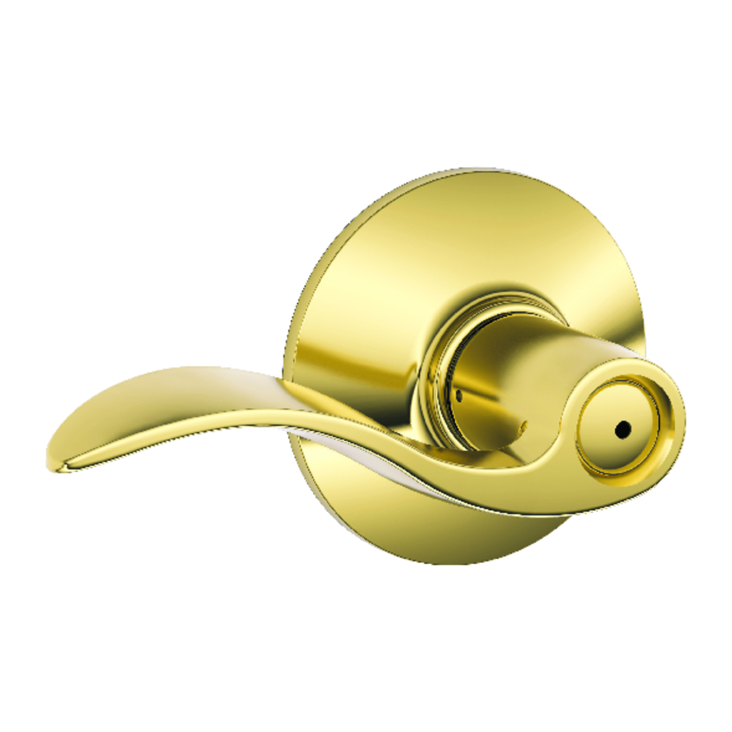 Schlage Accent Bright Brass Privacy Lockset 1-3/4 in.