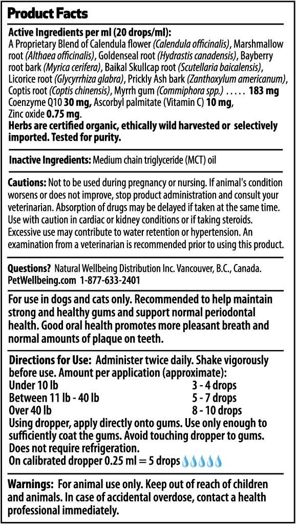 Pet Wellbeing Healthy Gums Liquid Dental Supplement for Cats and Dogs