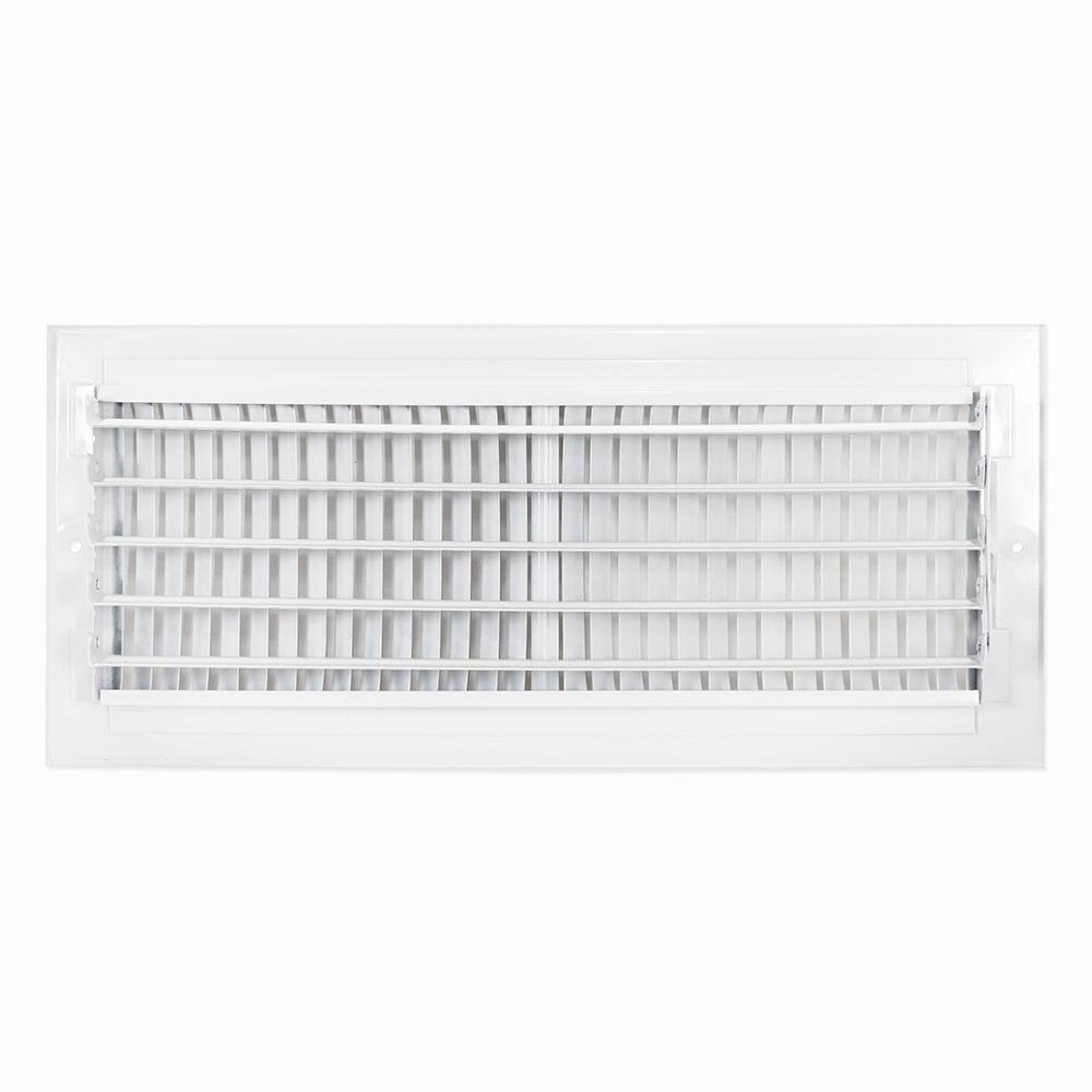 EZ-FLO 16 in. x 6 in. 2-Way Steel WallCeiling Register White 61663