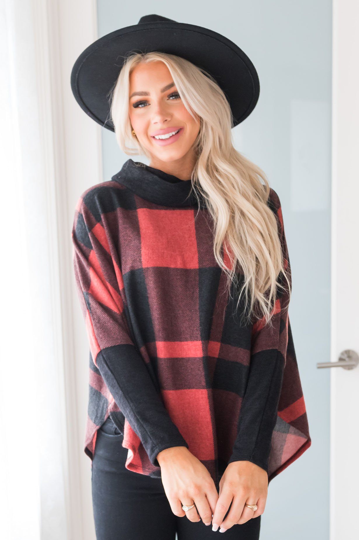 Cozy Up Modest Poncho Sweater