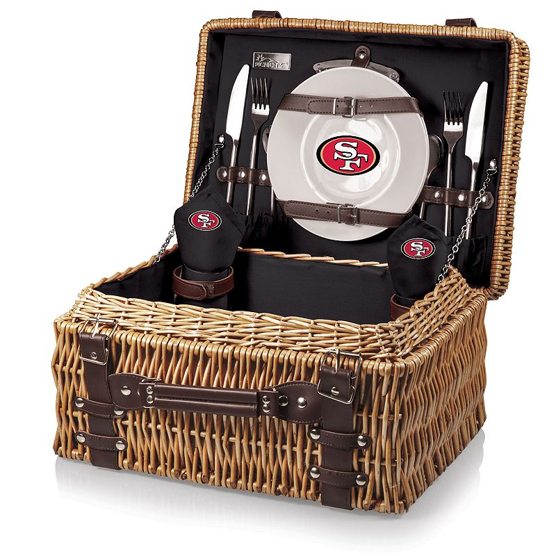 Picnic Time San Francisco 49ers Champion Willow Picnic Basket with Service for 2