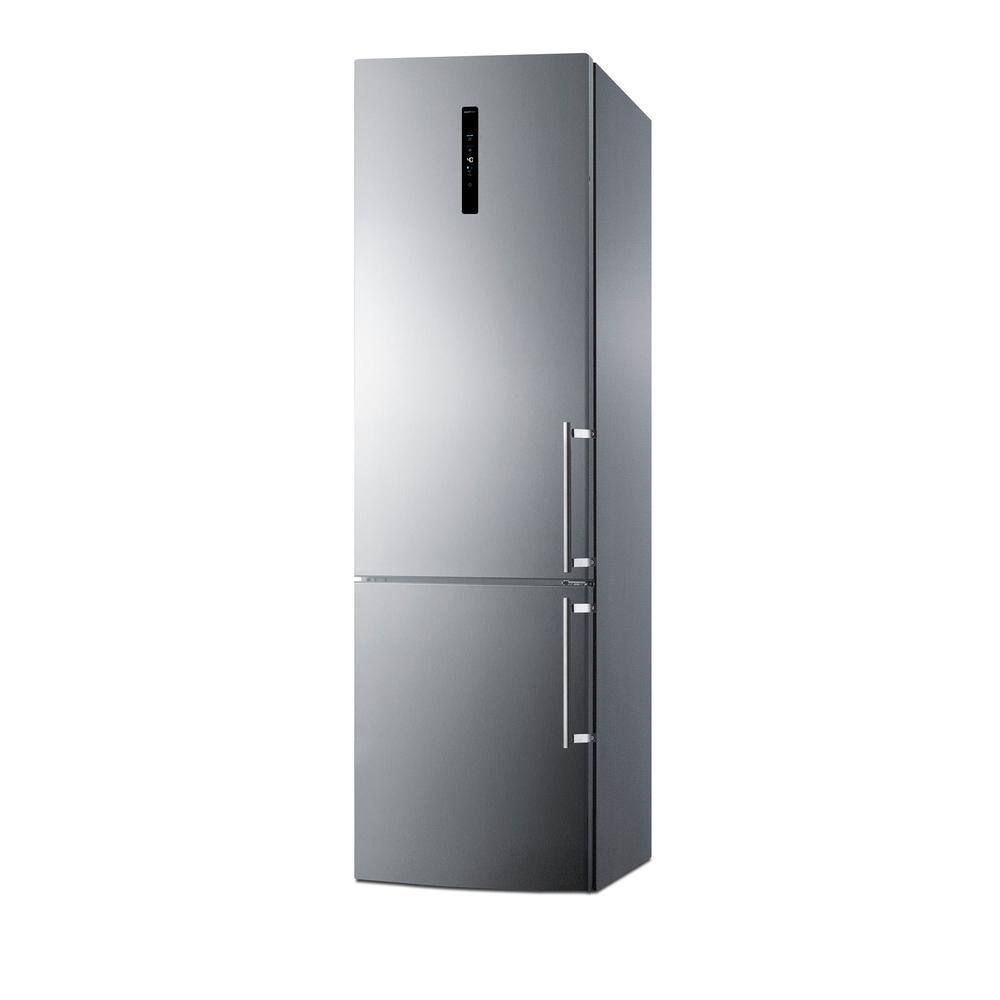 Summit Appliance 24 in. W 11.7 cu. ft. Bottom Freezer Refrigerator in Stainless Steel Counter Depth FFBF181ES2IMLHD