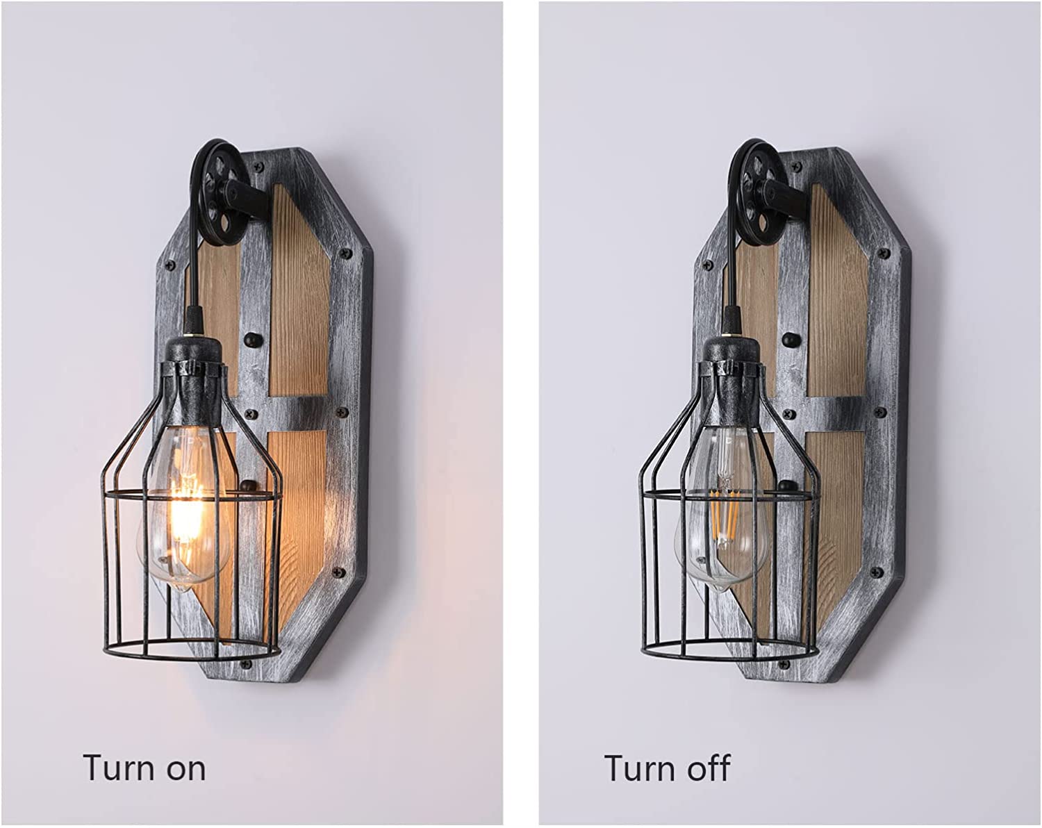 SHZICMY Outdoor Wall Lantern 1-Light Industrial Exterior Wall Mounted Sconce Lamp Porch Light