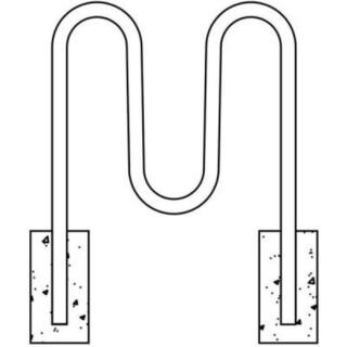 Ultra Play 2 ft Galvanized 3-Loop Inground Mount Contemporary Commercial Bike Rack 5803S