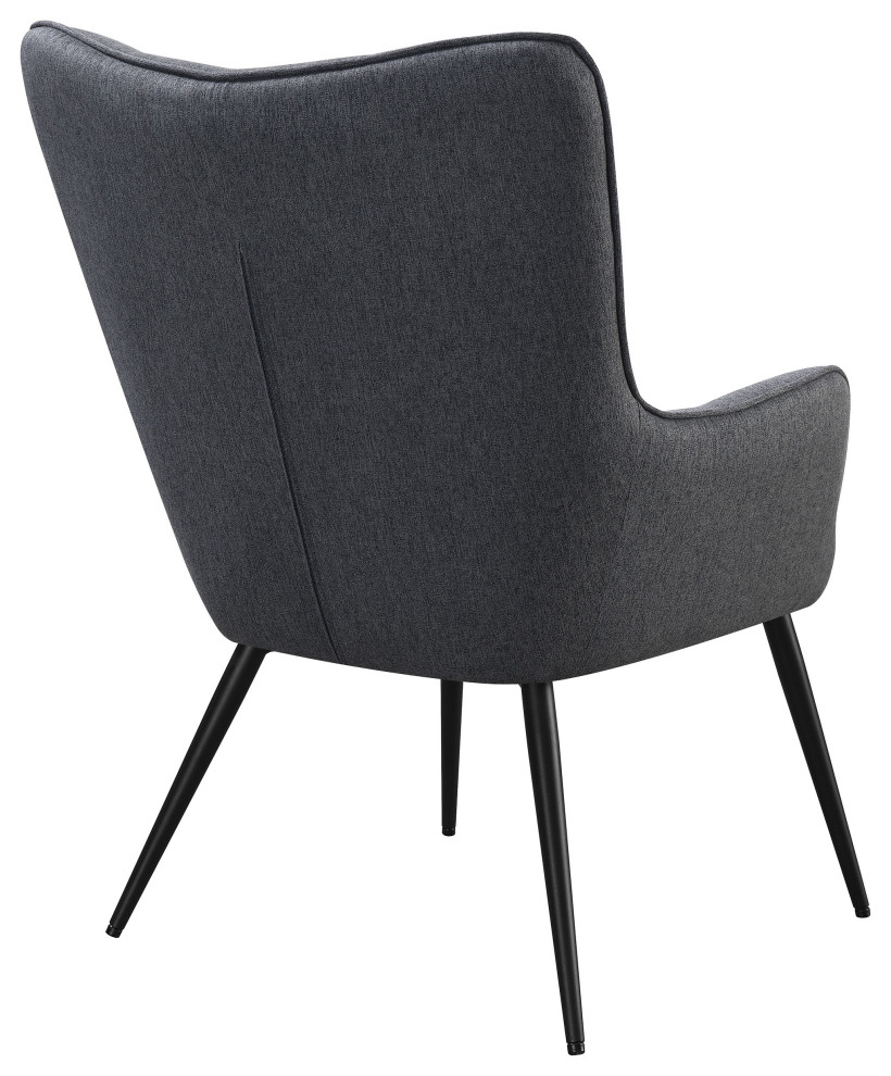 Isla Upholstered Flared Arms Accent Chair With Grid Tufted Accent Chair Grey   Modern   Armchairs And Accent Chairs   by Modon  Houzz