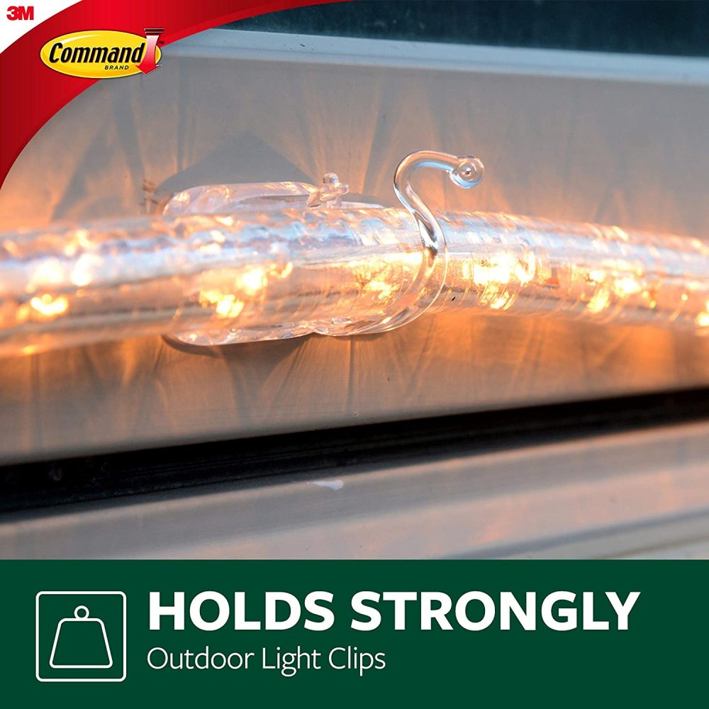 3M Command Small Clear Outdoor Rope Light Clip ;