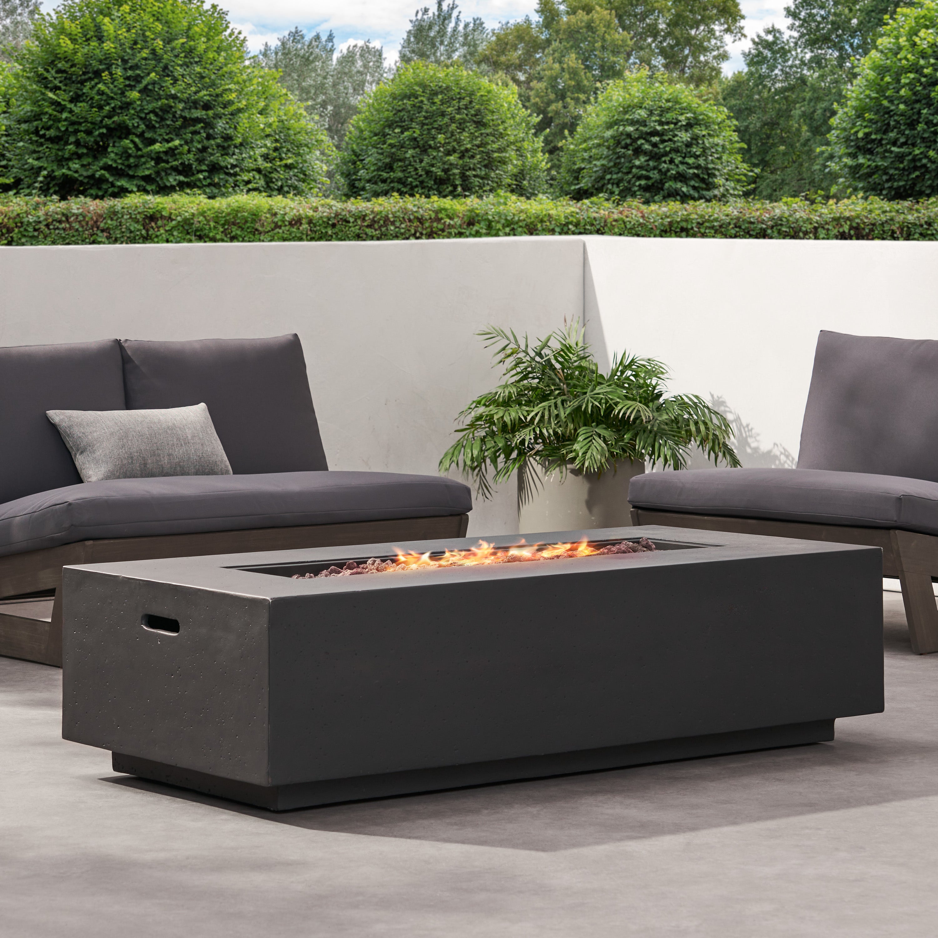 Hearth Outdoor 50,000 BTU Lightweight Concrete Rectangular Fire Pit (No Tank Holder)