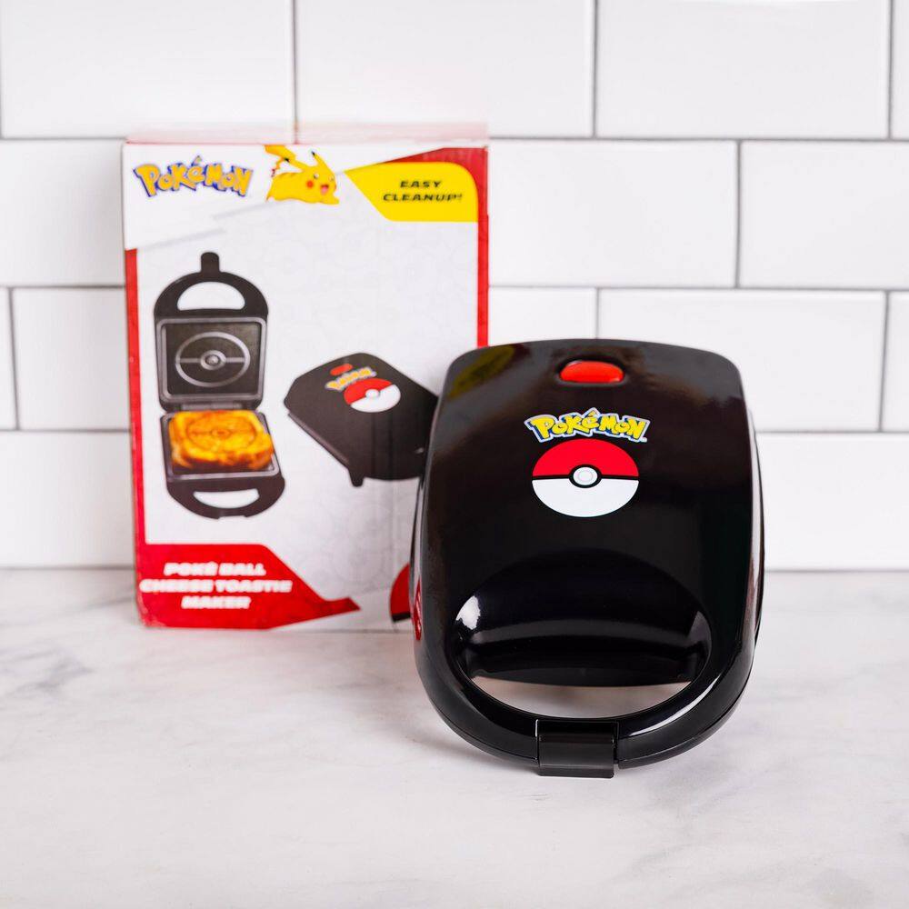 Uncanny Brands Black Pokemon 'Pokeball' 500-Watt Single Sandwich Maker PP2-POK-PB2