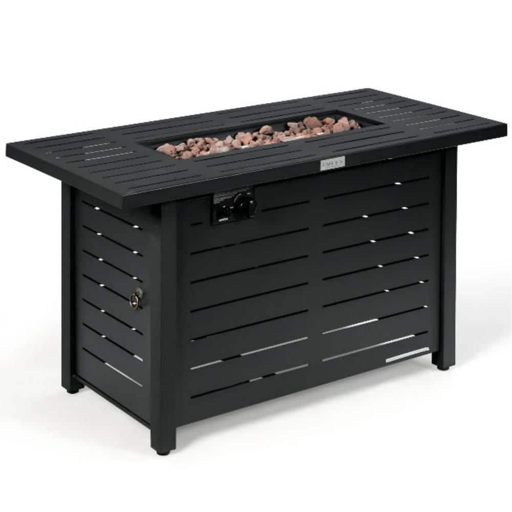 Alpulon 42 in 60000BTU Fire Pit Propane Gas Fire Pit Table Rectangular Tabletop