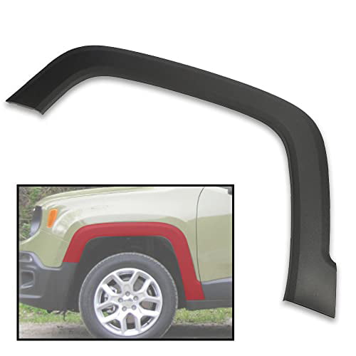 PIT66 Fender Flare， Fit for 2015-2021 Jeep Renegade 1Pcs Front Left Fender Trim Molding Moulding Textured Black