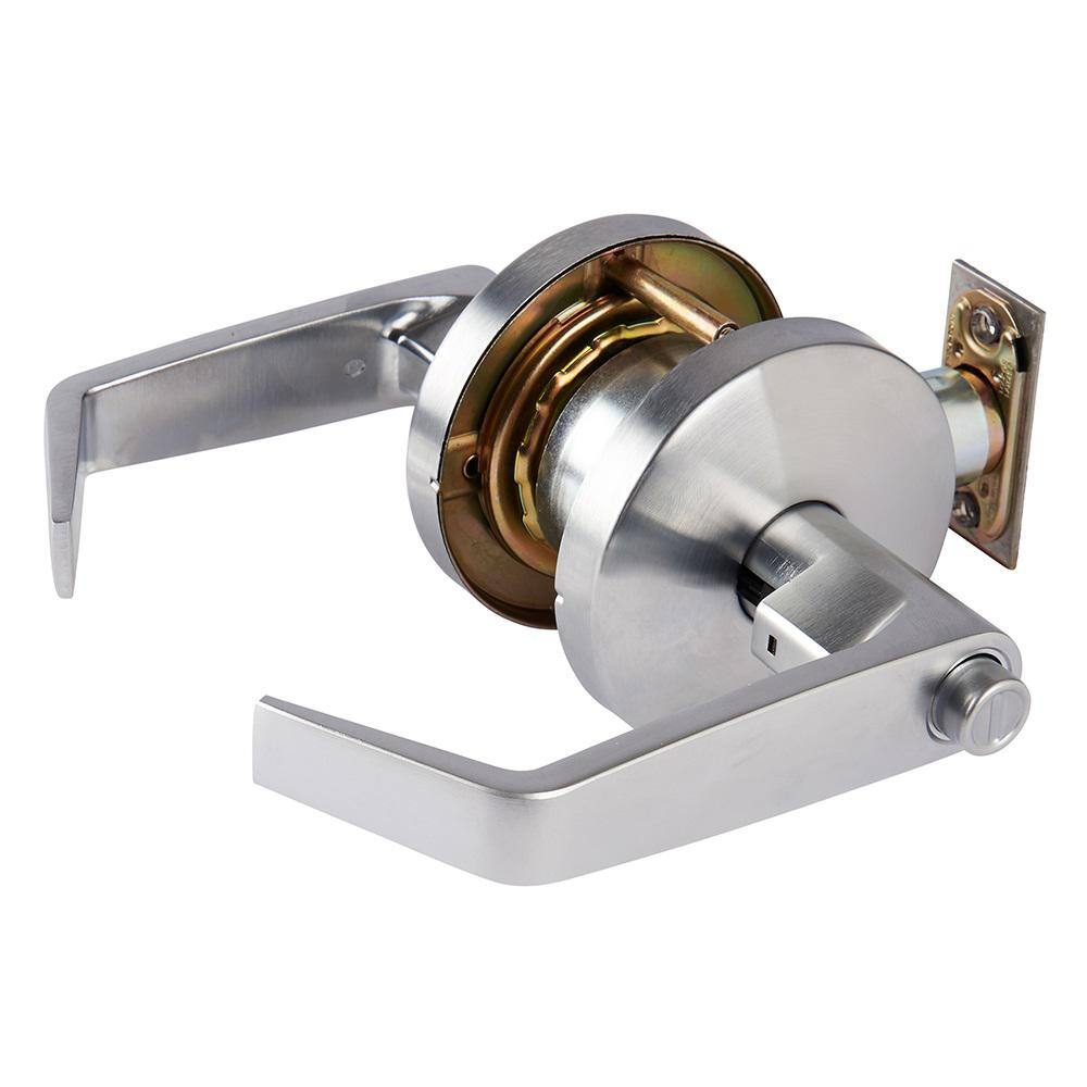 Universal Hardware Universal Hardware Heavy Duty Commercial Cylindrical Privacy (bedbath) Lever ADA UL 3-Hr Fire ANSI Grade 2 Satin Chrome UH40018