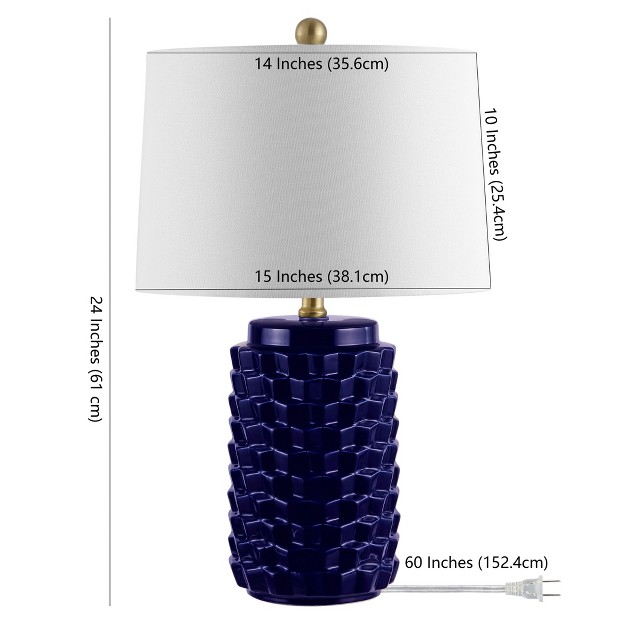 Weldon Ceramic Table Lamp Navy Safavieh