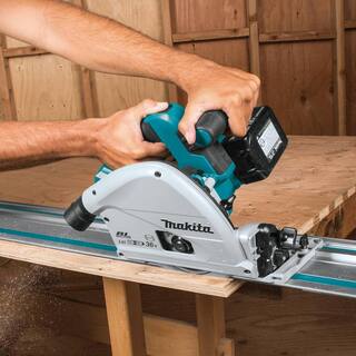 Makita 18V X2 LXT Brushless Cordless 6-12 in. Plunge Circular Saw with 2 Batteries 5.0 Ah 55T Blade XPS01PT185B2