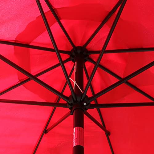 Sunnyglade 9′ Solar LED Lighted Patio Umbrella with 8 Ribs/Tilt Adjustment and Crank Lift System (Black)