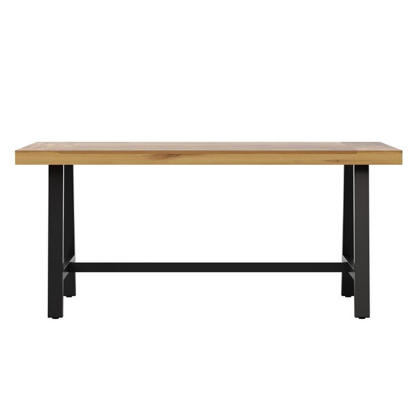 All Weather Commercial Acacia Wood Top Patio Table with Metal Base