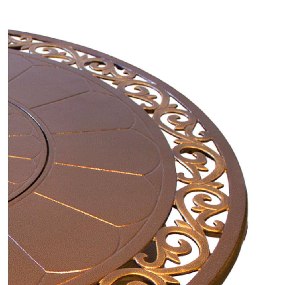 AZ Patio Heaters 48 in. Aluminum Round Decorative Firepit in Bronze F-1201-FPT