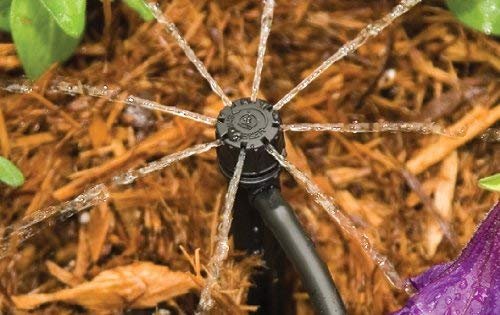 Rain Bird MBF4PKS Drip Irrigation Micro-Bubbler on Stake， 360 Full Circle Pattern， 0 - 3' Spray Distance， 4-Pack