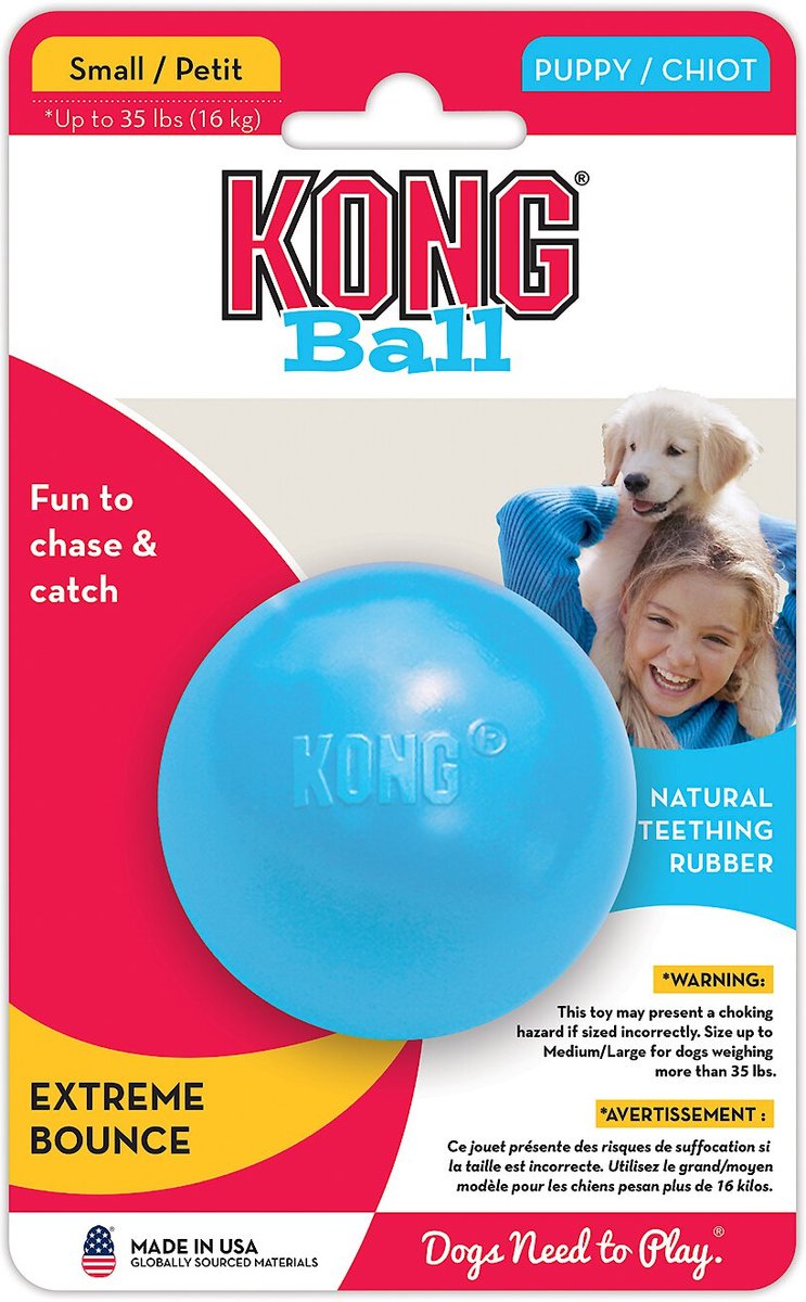 KONG Stuffable Puppy Ball Dog Toy， Color Varies