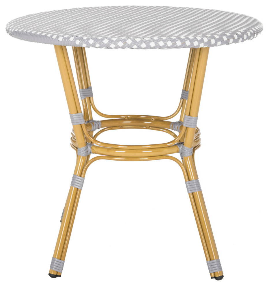 Safavieh Sidford Bistro Table  White   Tropical   Outdoor Pub And Bistro Tables   by Buildcom  Houzz