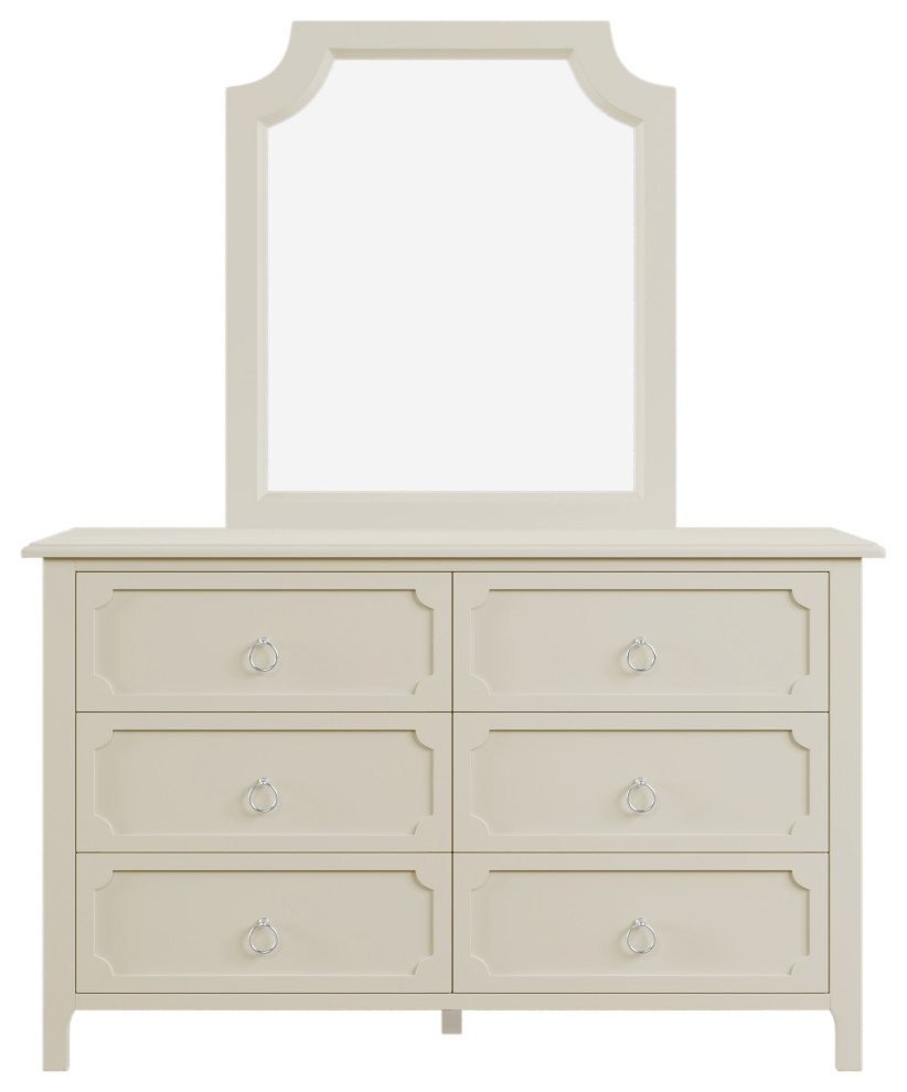 Gewnee Milky White Rubber Wooden Dresser Six Large Drawers   Modern   Accent Chests And Cabinets   by GEWNEE INC  Houzz