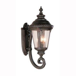 Bel Air Lighting Commons 4-Light Rust Coach Outdoor Wall Light Fixture with Seeded Glass 5042 RT