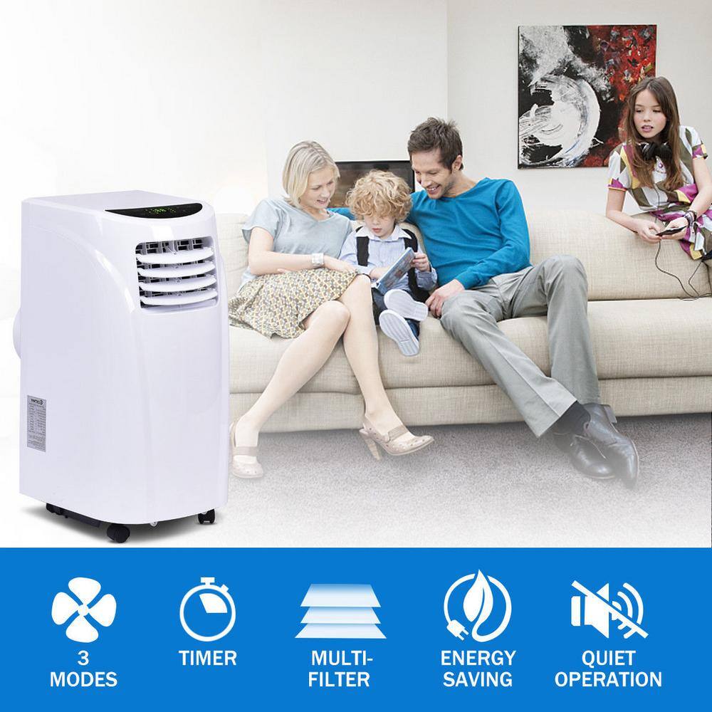 Costway 10000 BTU Portable Air Conditioner and Dehumidifier Function Remote in White with Window Kit EP23049