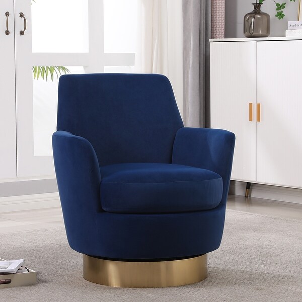 Velvet Swivel Barrel Chair，Swivel Accent Chairs Armchair for Living Room