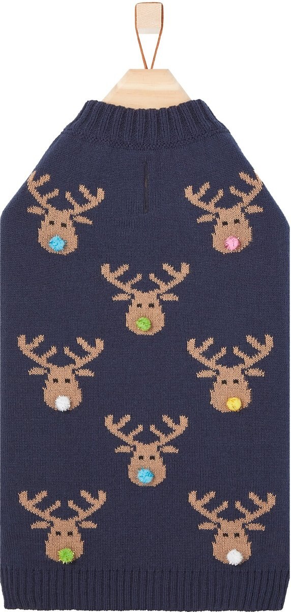 Frisco Reindeers with Pom Pom Noses Dog and Cat Christmas Sweater