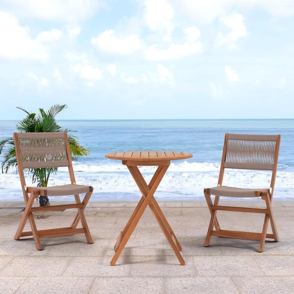 3piece Folding Wood Patio Bistro Set