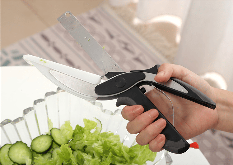 2-in-1 Knife and Built-in Cutting Board Food Chopper