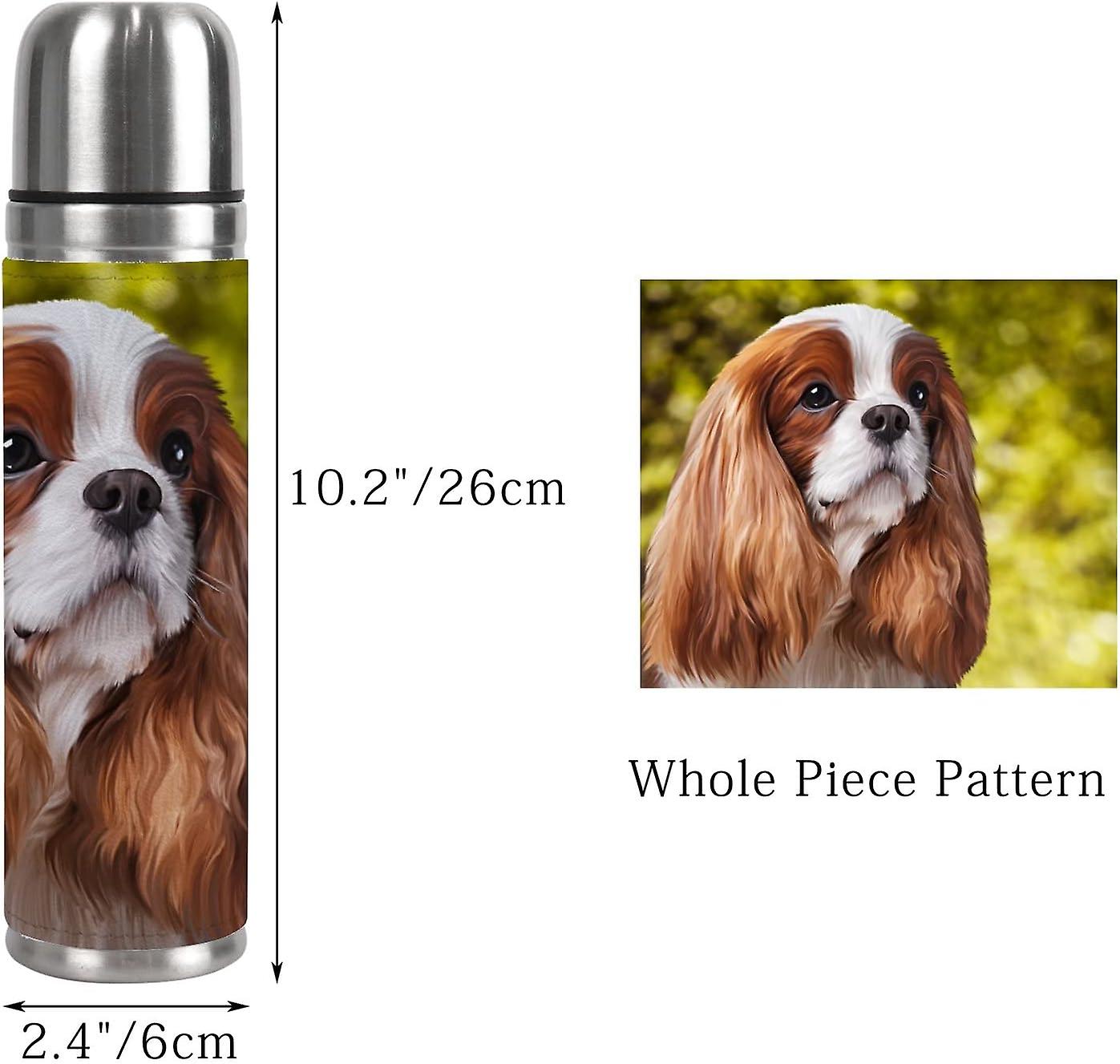 Insulated Mug Stainless Steel Water Bottle Dog Portrait Vacuum Cup Travel Mug For Travel School Office