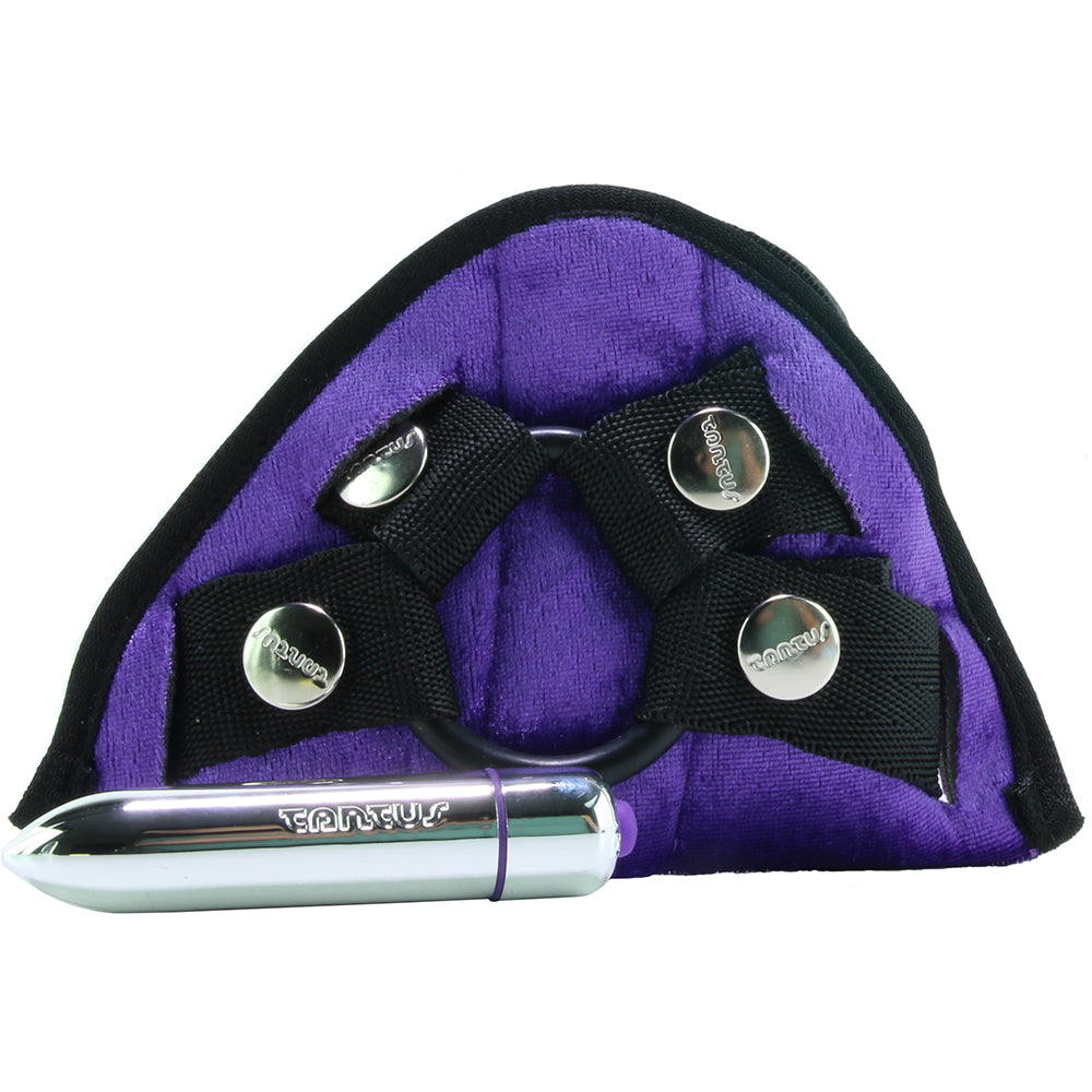 Velvet Vibrating Bullet Harness in Purple