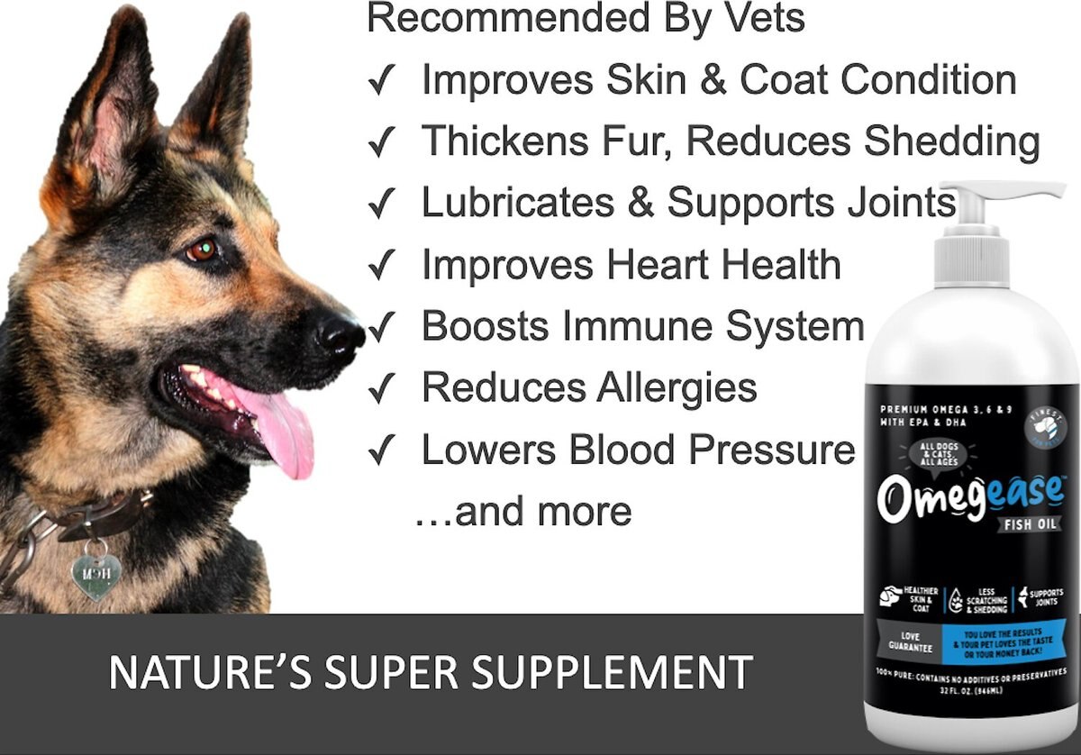 Finest for Pets Omegease Omega-Rich Fish Oil Dog and Cat Supplement