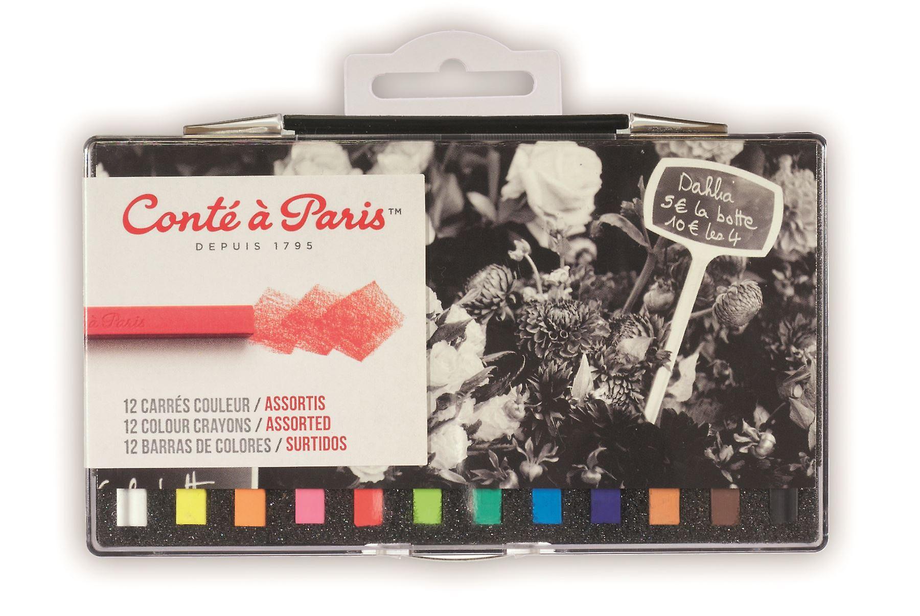 Conte a Paris Artists Colour Crayons 12 Assorted Colours