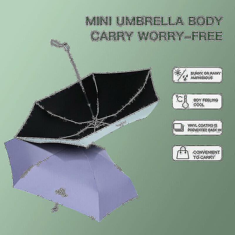 Ultra-light Flat Umbrella Uv Sun Protection Umbrella Rain Umbrella Small Portable Mimenor