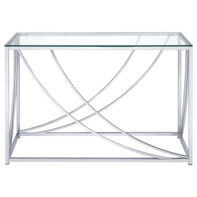 Lille Console Sofa Table With Glass Top Chrome Coaster