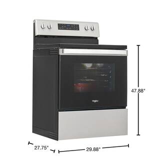 Whirlpool 30 in. 5.3 cu. ft. Electric Range with 5-Elements and Frozen Bake Technology in Fingerprint Resistant Stainless Steel WFE525S0JZ