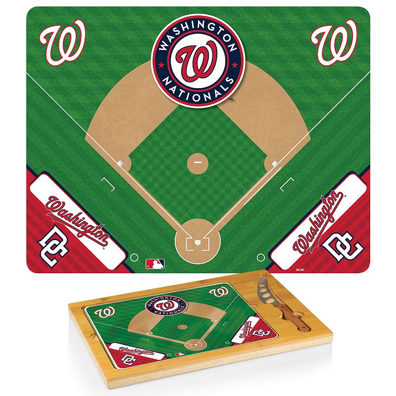 Picnic Time Washington Nationals Icon Rectangular Cutting Board Gift Set