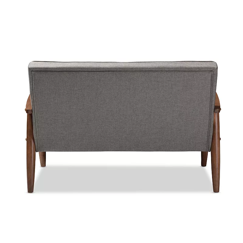 Baxton Studio Sorrento Mid-Century Modern Loveseat