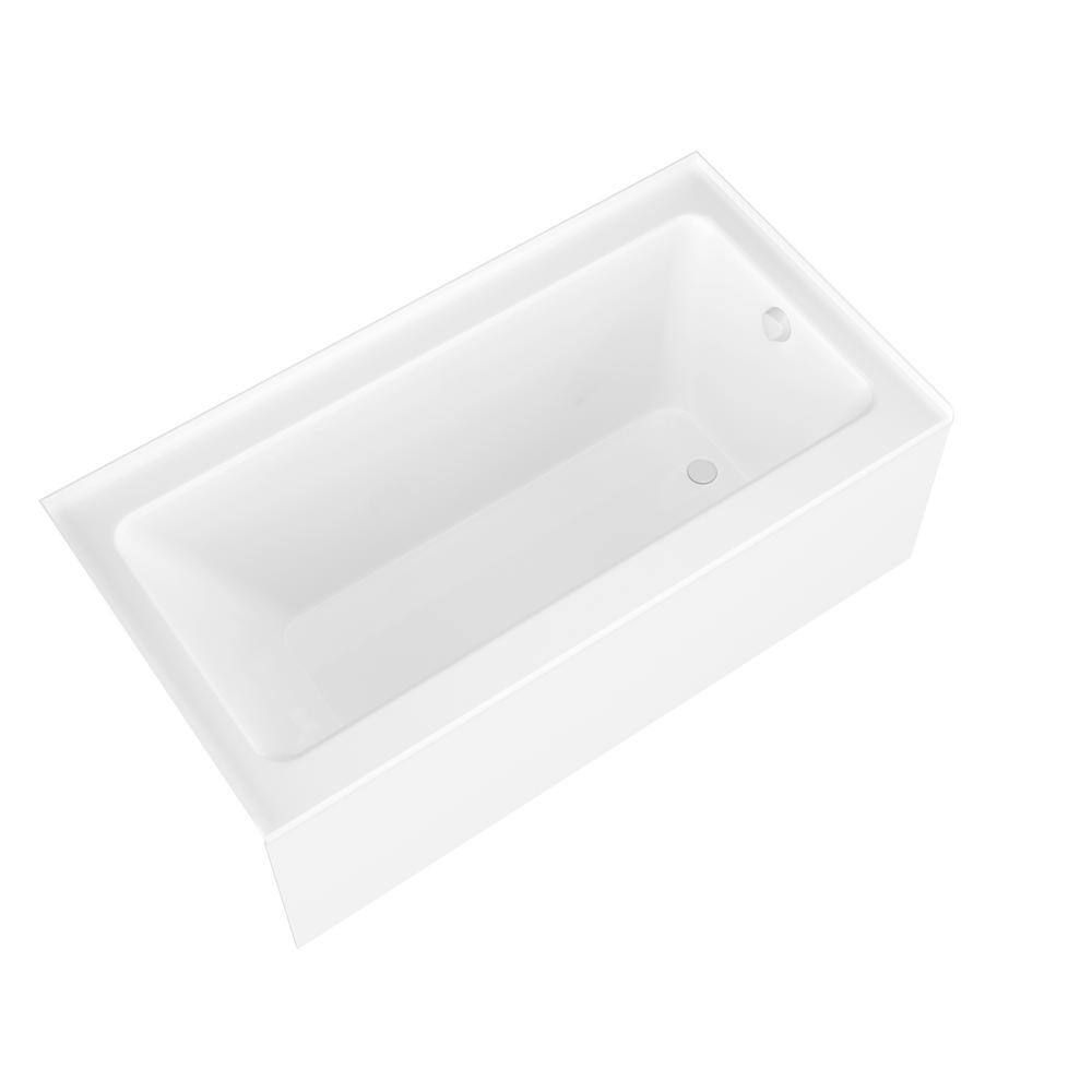 ANZZI 5 ft. Right Drain Alcove Tub in White with Frameless Hinged Shower Door with Brushed Nickel Hardware SD1101BN-3260R