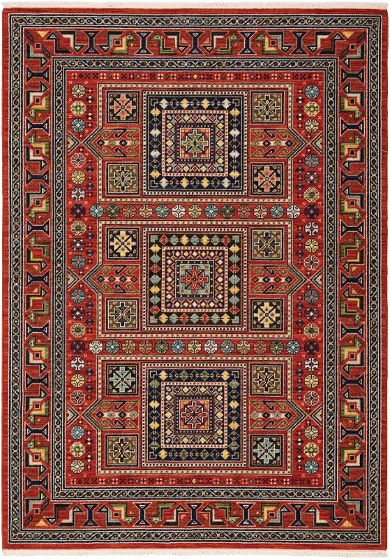 Lilihan 5 x 8 Medium Red and Multi Area Rug