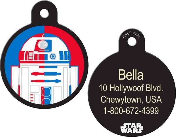 Quick-Tag Star Wars R2-D2 Red Blue Circle Personalized Dog and Cat ID Tag