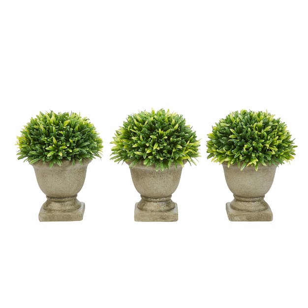 Pure Garden Set Of 3 Matching Realistic Topiary Arrangements