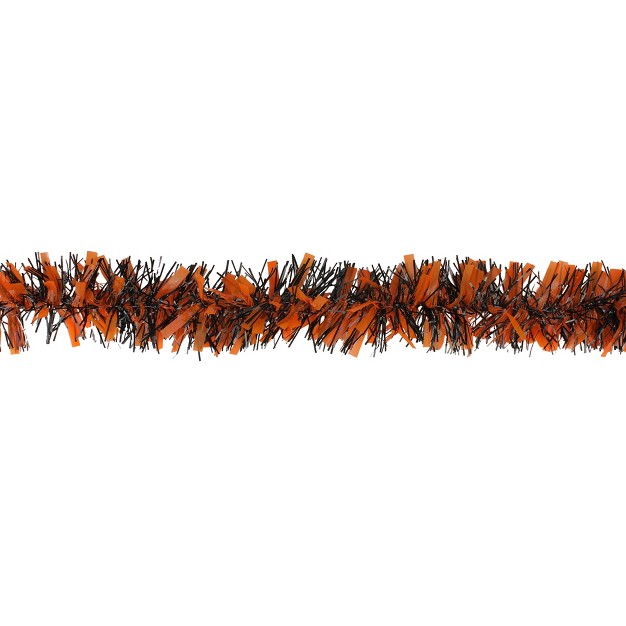 Northlight 50 x27 Orange And Black Halloween Tinsel Garland Unlit