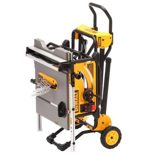 DW 15 Amp Corded 10 in. Job Site Table Saw with Rolling Stand and Construction 10 in. 24-Teeth Thin Kerf Table Saw Blade DWE7491RSW3112