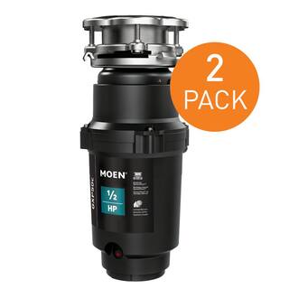 MOEN Prep 12 HP Continuous Feed Garbage Disposal with Power Cord and Universal Mount (2-Pack) TGXP50C-2PK