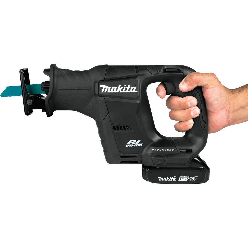 Makita 18V LXT Sub-Compact Lithium-Ion Brushless Cordless Recipro Saw Kit (2.0 Ah) XRJ07R1B